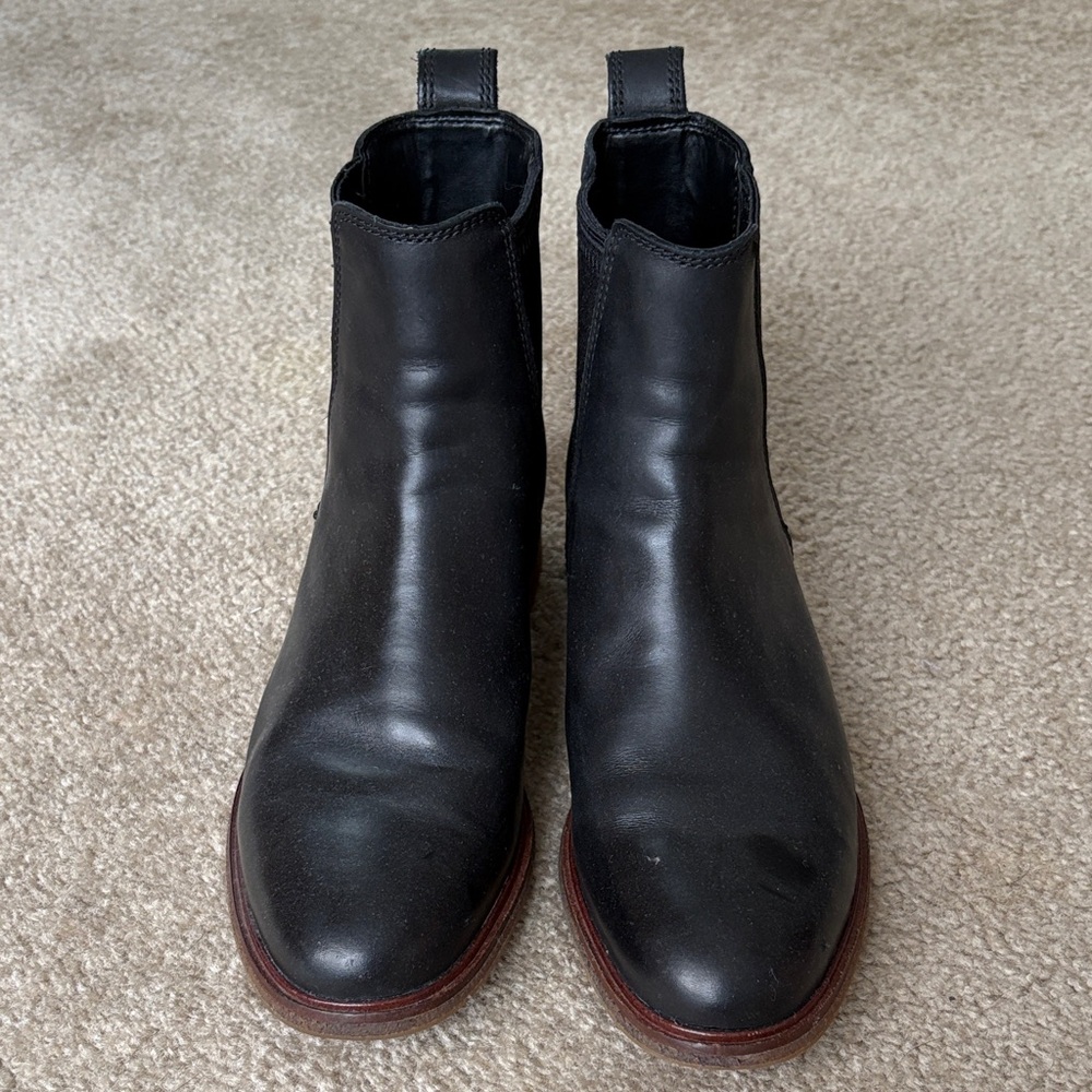 Clarks Black Leather Women's Ankle Boots
